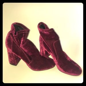 Burgundy ankle booties